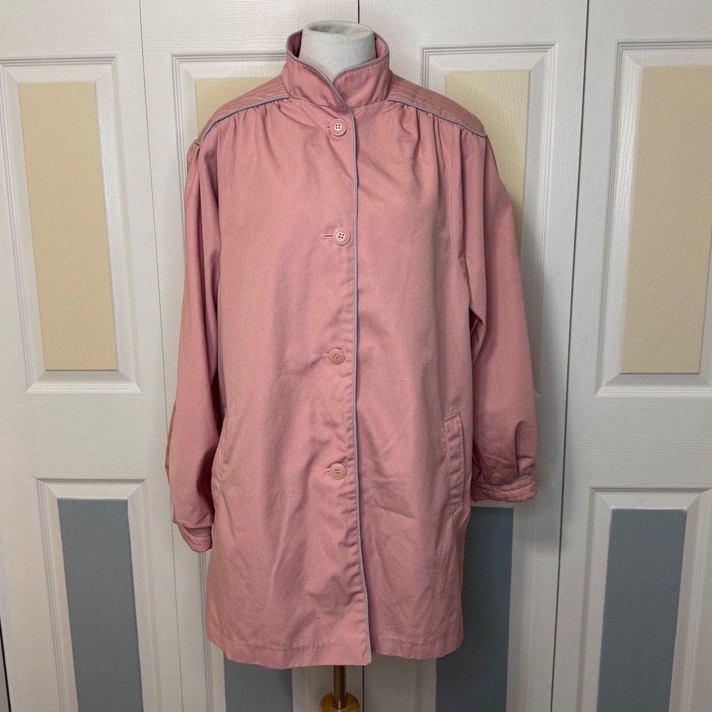 Vintage Townhouse Pink Button Front Collared Lightweight Jacket Women's‎ Size 18